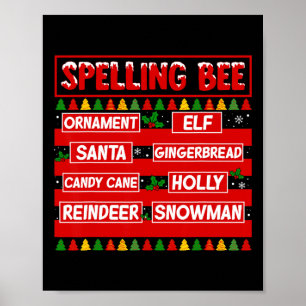 Poster Bee de Ortografia de Piada Divertida do Natal Prof