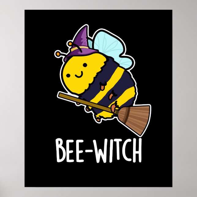 Poster Bee feiticeiro Engraçado Bee Pun Dark BG (Frente)