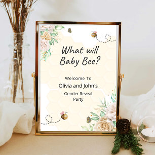 Poster Bee Floral honeycombs gênero revela sinal de boas-