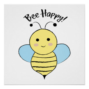 Póster Bee Happy
