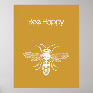 Póster Bee Happy