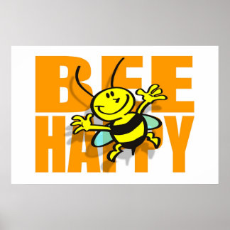 Póster Bee Happy