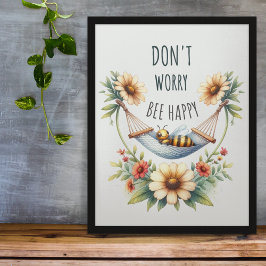 Poster Bee Happy Floral Retreat Design