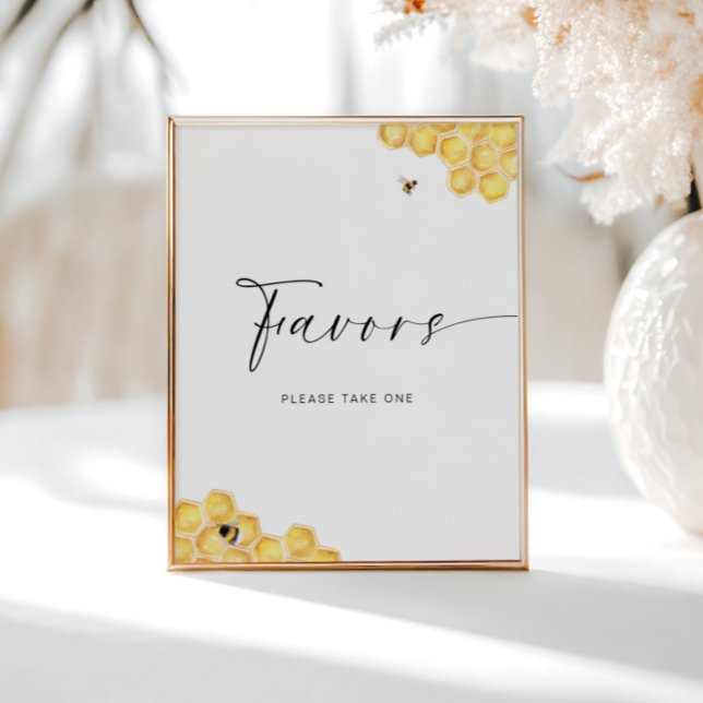 Poster Bee Honeycomb Chás de panela Favors (Criador carregado)