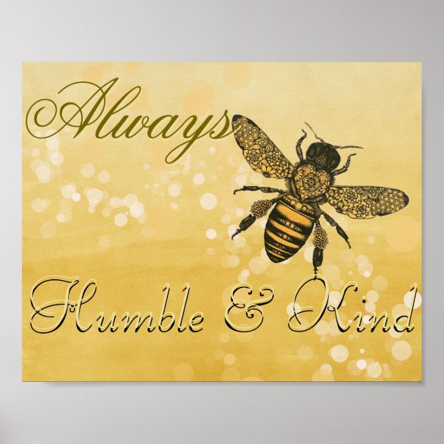 Poster Bee Humble & Kind (Frente)