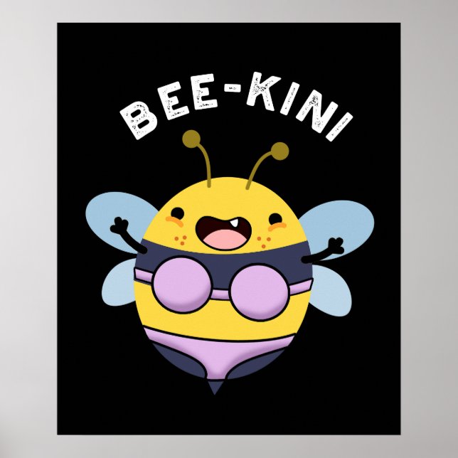 Poster Bee-kini Engraçado Bee Torra Escuro BG (Frente)