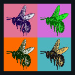 Poster Bee Pop Art<br><div class="desc">Vintage images, art and ephemera remastered into unique apparel, art and accessories. All sorts of designs including labels, advertisings, artwork and woodcuts transformed into t shirts, jewelry, posters and more.</div>