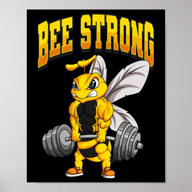 Poster Bee Strong Gym Malhação Bodybuilding (Frente)