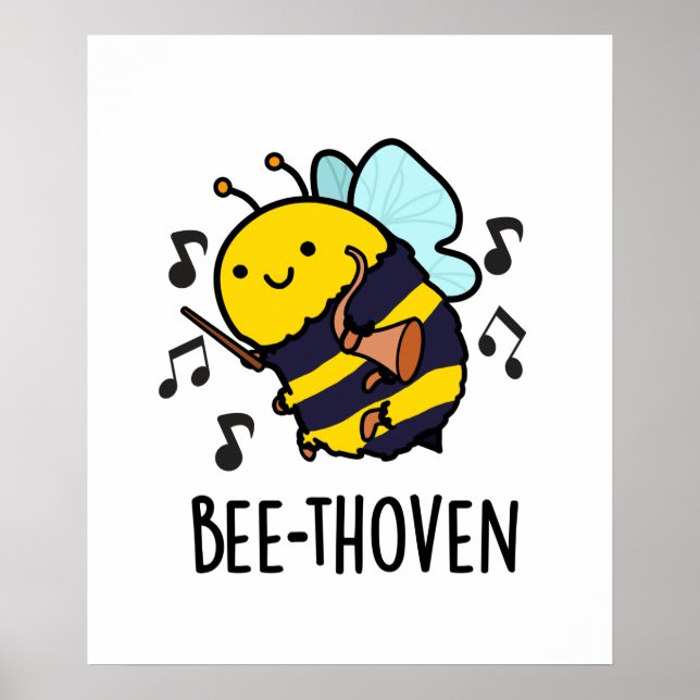 Poster Bee-Thoven Funny Music Pun (Frente)