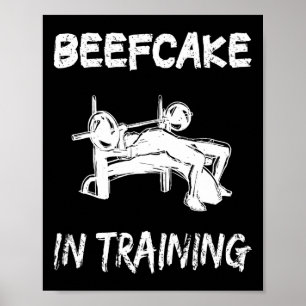 Poster Beefcake em treinamento de ginástica musculatura e