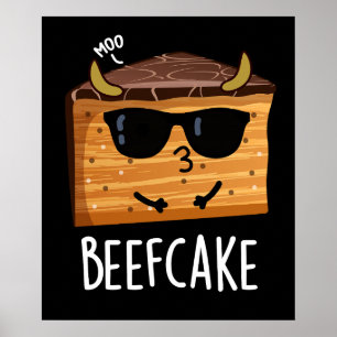 Poster Beefcake engraçado trocadilho escuro BG