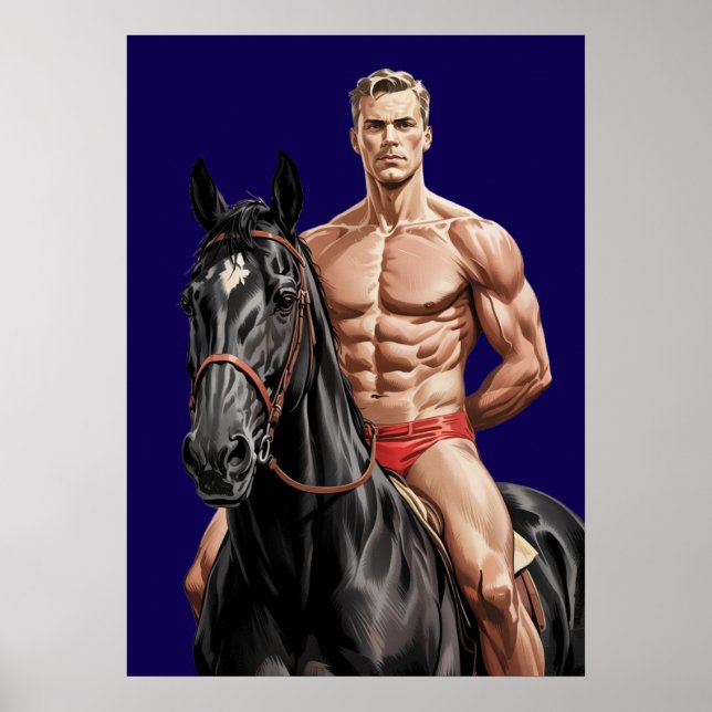 Poster Beefcake no cavalo (Frente)