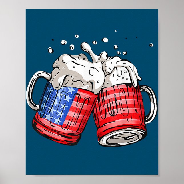 Poster Beer American Flag 4 De Julho (Frente)