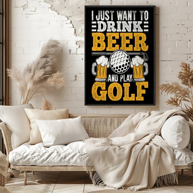 Poster Beer Beer e Jogar Golfe (Criador carregado)
