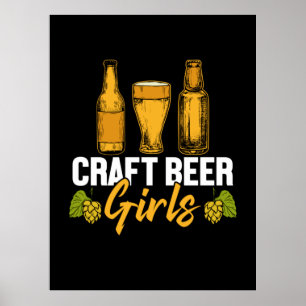 Poster Beer Drinker Artesanato Beer Girls Aniversário