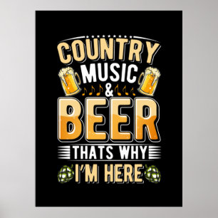 Poster Beer Drinker Country Music Beer Bebendo Aniversári