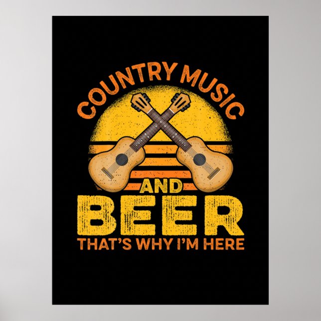 Poster Beer Drinker Country Music E Beer Birthday (Frente)