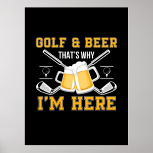Poster Beer Drinker Golf E Beer Aniversário