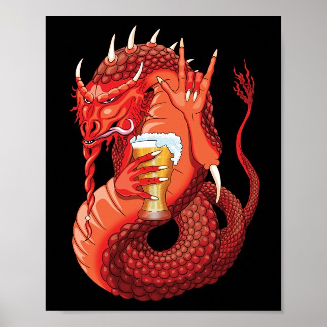 Poster Beer Drinking Dragon (Frente)