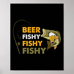 Poster Beer Fishy Pescador Pescador Pescador Retro Vin