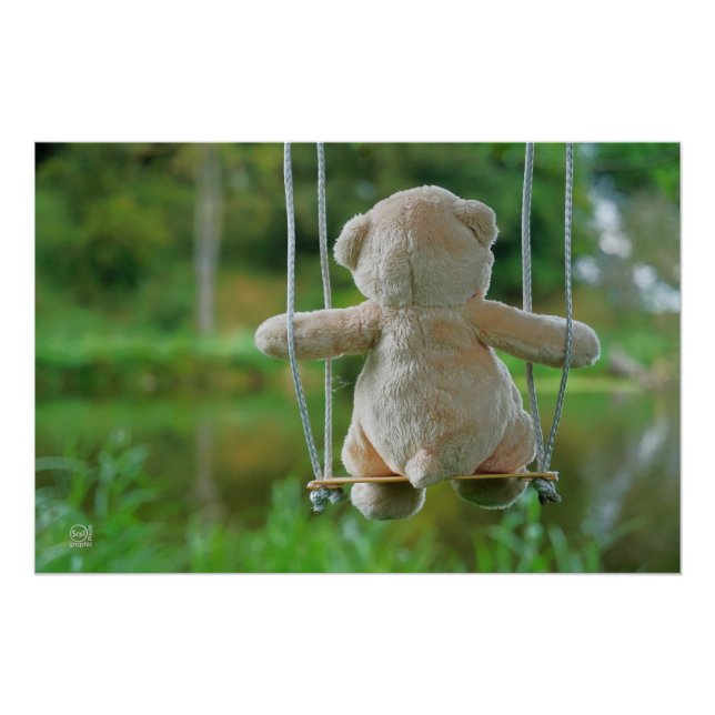 Póster Beer op schommel vanaf de rug. (Frente)