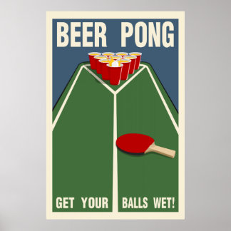 Poster Beer Pong: Molhe As Bolas!