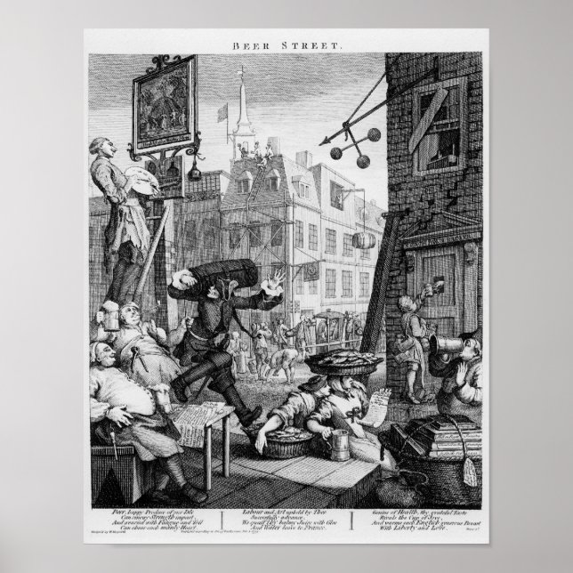 Póster Beer Street, 1751 (Frente)