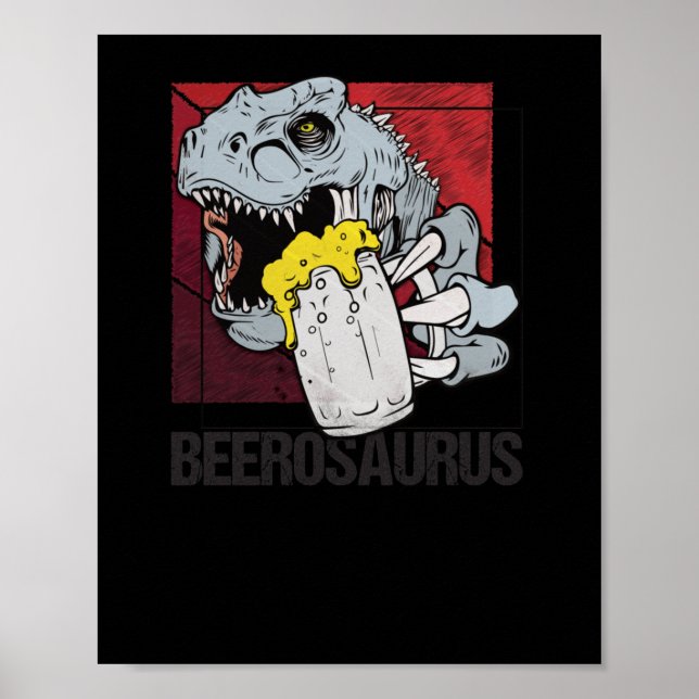Poster Beerossauro Bierosaurier Beer Álcool (Frente)