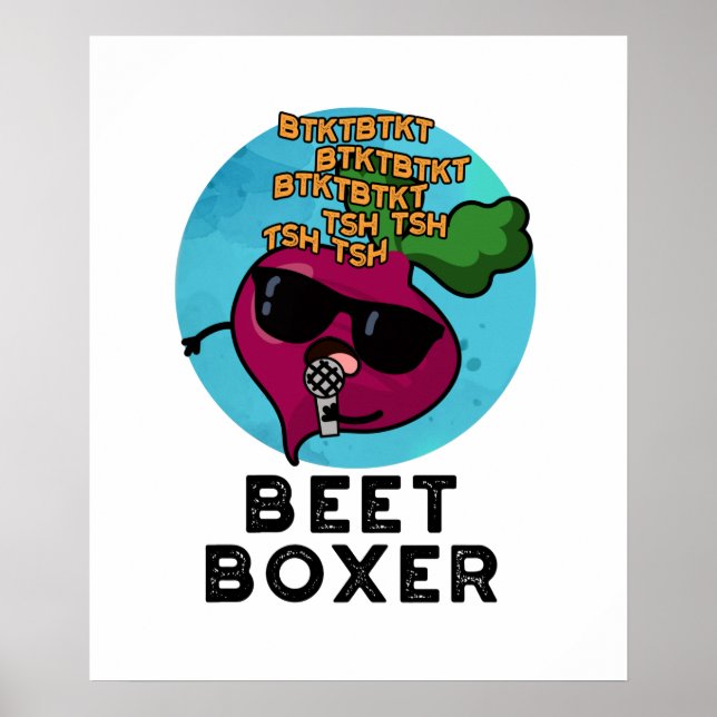 Poster Beet Boxer Funny Beatbox Veggie Pun (Frente)