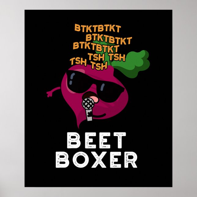 Poster Beet Boxer Funny Beet Pun Dark BG (Frente)