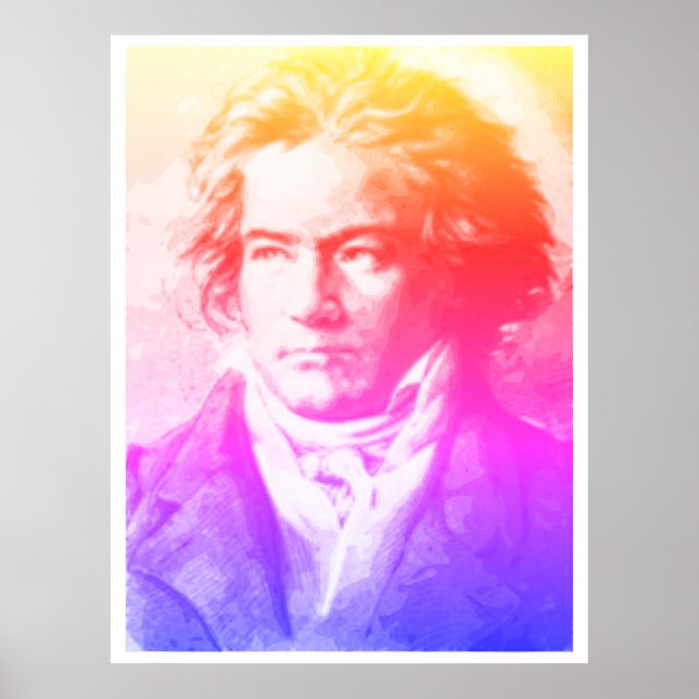 Poster Beethoven Em Cores (Frente)