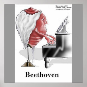 Póster Beethoven Funny Designer/Poster de desenho animado