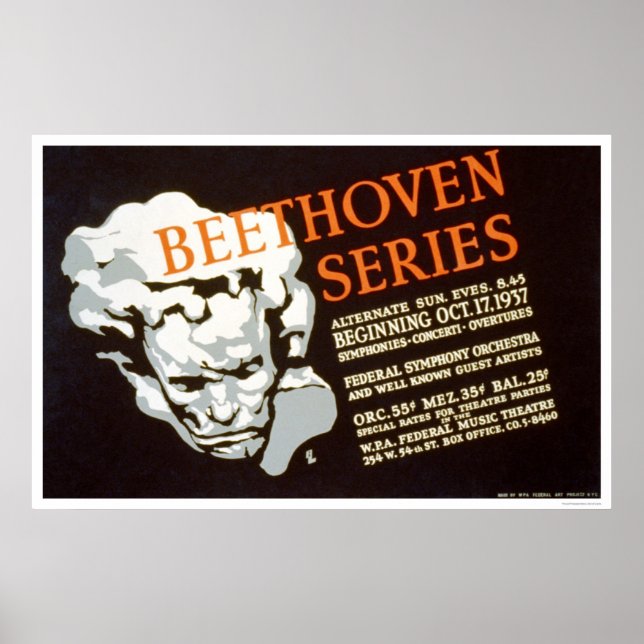 Poster Beethoven Series 1937 WPA (Frente)