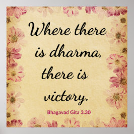 Poster Bege Inspirador Rosa Vitória Gita Dharma