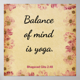 Poster Bege Rosa Tranquilo Gita Equilíbrio Yoga Estampa F
