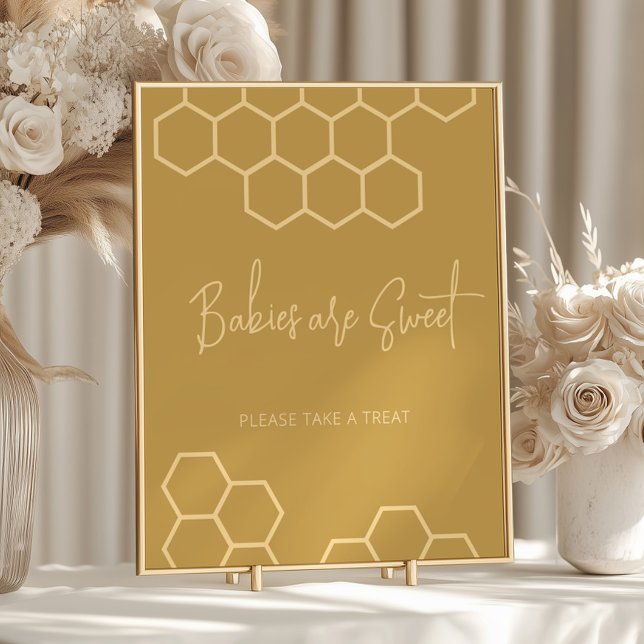 Poster Beige Chá de fraldas de mel Os bebês são suaves (Criador carregado)