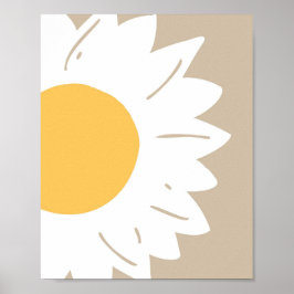 Poster Beige Daisy – Minimalist Floral Wall Art
