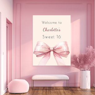 Poster Beige de creme cor-de-arco cor-de-rosa Doce 16 boa
