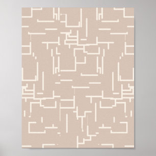 Poster Beige neutro das linhas de Abstrato minimalista