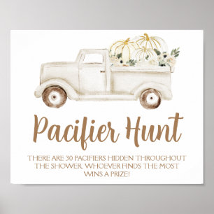 Poster Beige Pumpkin Pacifier Hunt Chá de fraldas Game