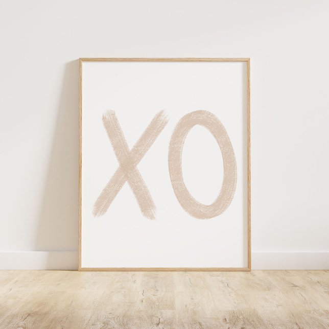 Poster Beige XO (A chalky brush style XO in neutral beige)
