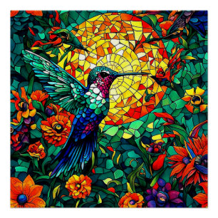 Póster Beija-flor à luz do sol