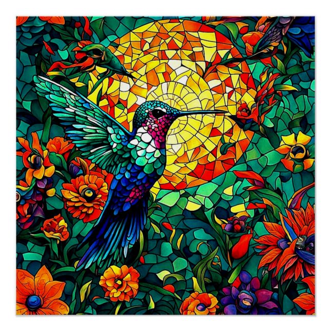 Póster Beija-flor à luz do sol (Frente)