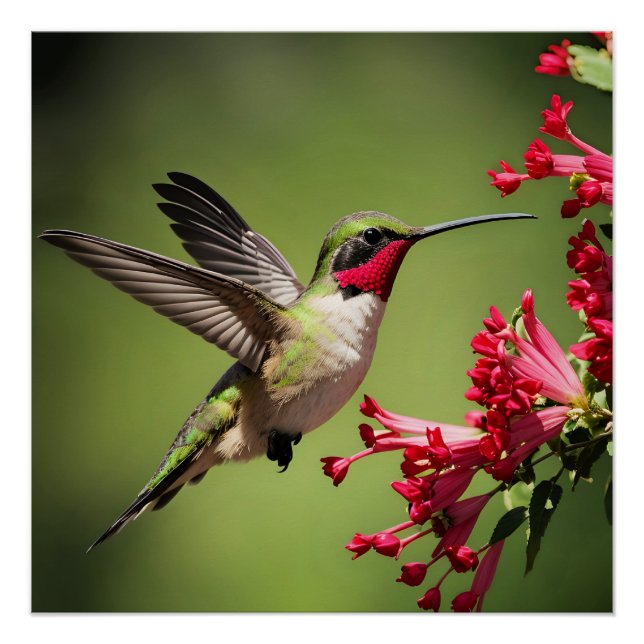 Póster Beija-flor Colorido (Frente)