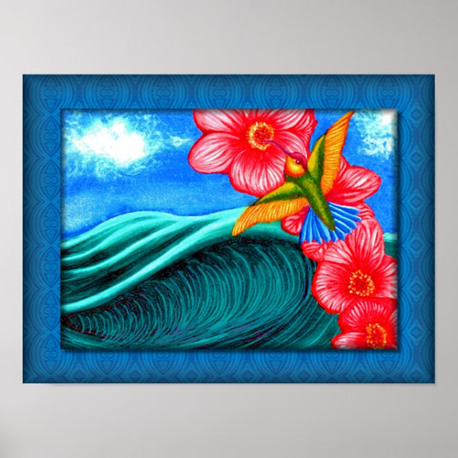Poster Beija-flor Oceano (Frente)