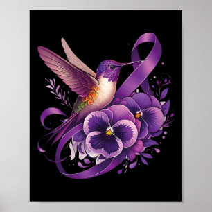Poster Beija-flor segurando fita roxa de Pensativo Heimer