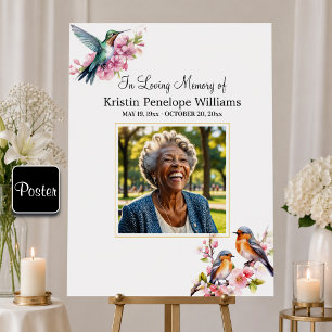 Poster Beija-flores Elegantes Foto Floral Funeral
