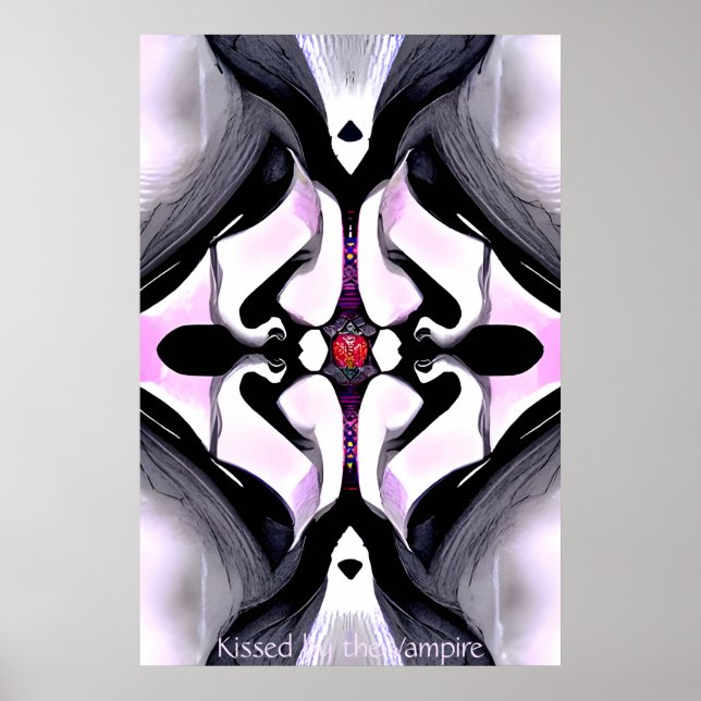 Poster Beijado pela Arte Vampiro - Gótica Abstrato AI (Frente)