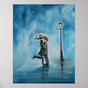 Poster Beijando o guarda-chuva do revérbero do dia