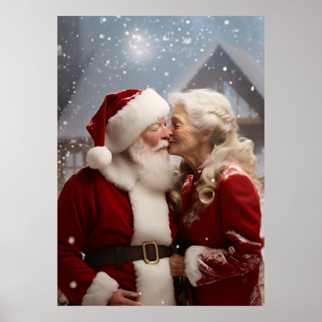 Poster Beijando o Sr. e a Sra. Papai Noel (Frente)